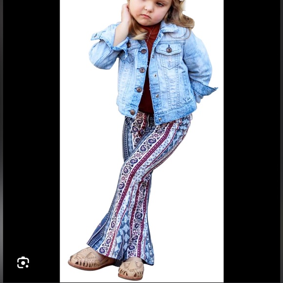 Little Mass Paisley Multi Color Flare Pants size 6X New!! - Picture 6 of 7